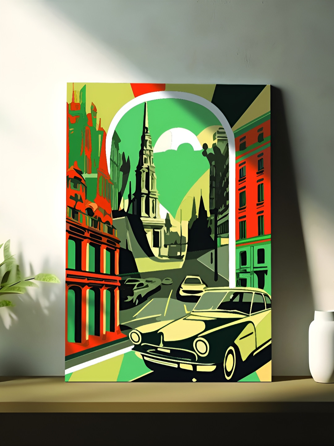 Myntra Elegant Homes Modern Britain Retro City Abstract Art Wall Painting