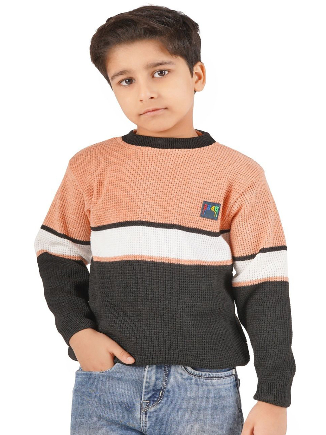 BADOS Kids Colourblocked Woollen Pullover