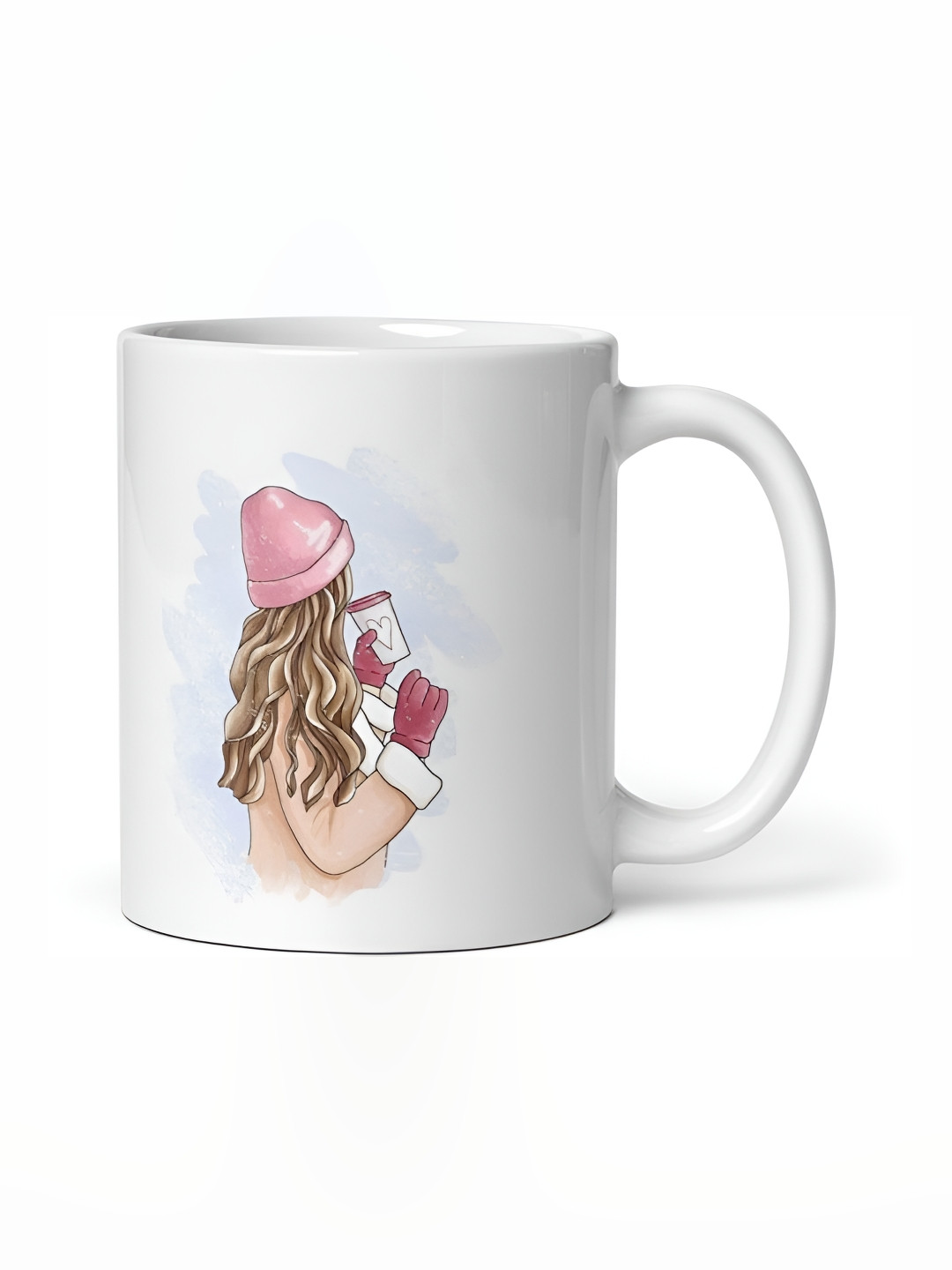 Mr UVD White & Cream Colored Women Printed Ceramic Mug 350ml