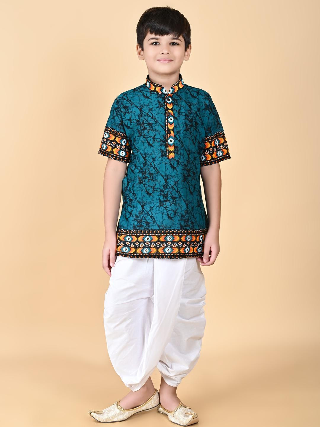 NFC CREATION Boys Green Kurta Sets