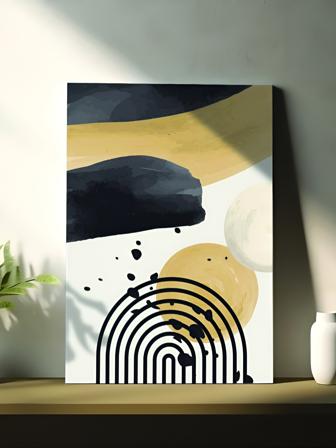 Myntra Elegant Homes Multicoloured Canvas Abstract Landscape 1-Frame Painting Wall Art