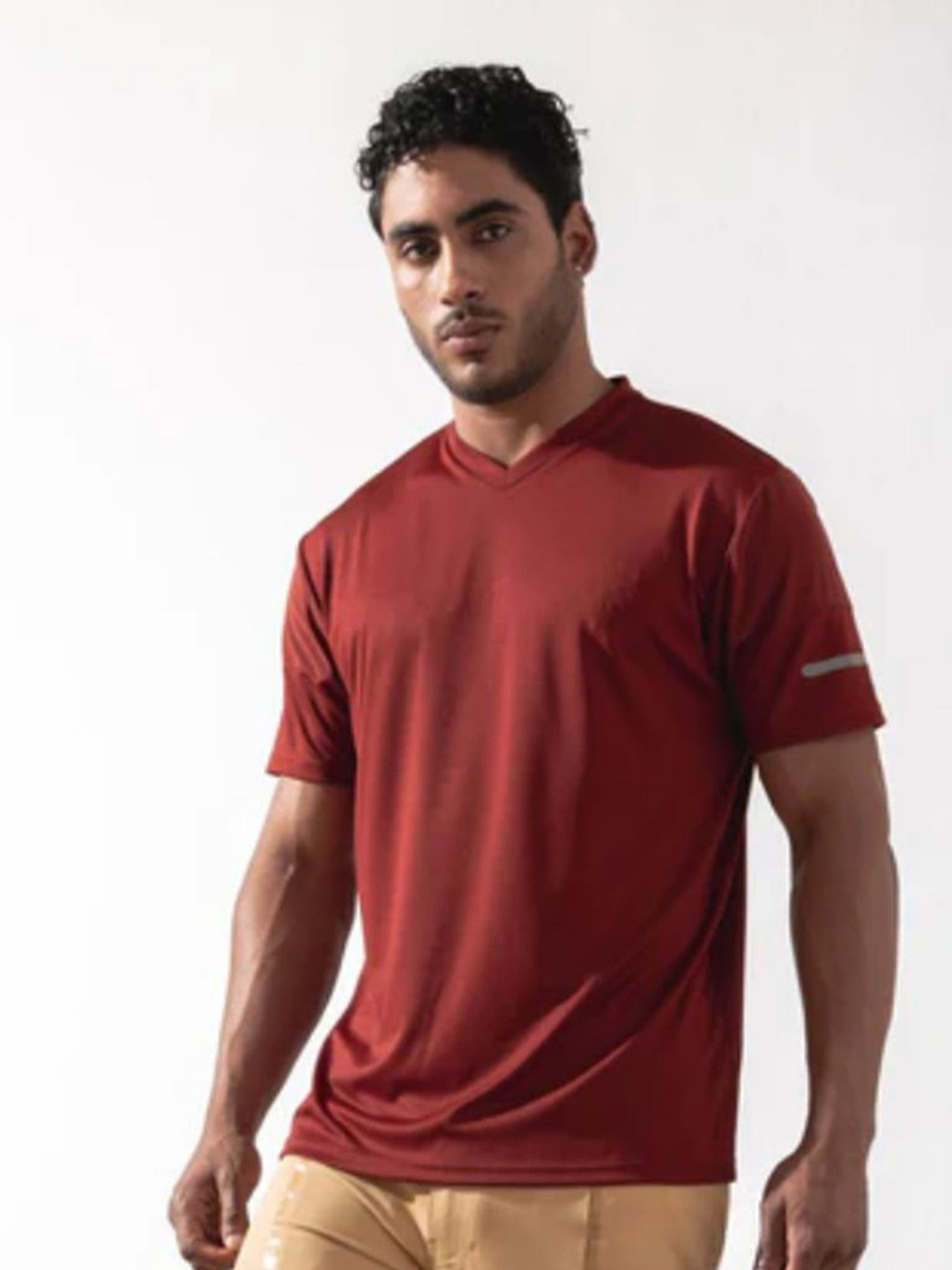 Xalt Life Men Anti Static Striped V-Neck T-shirt