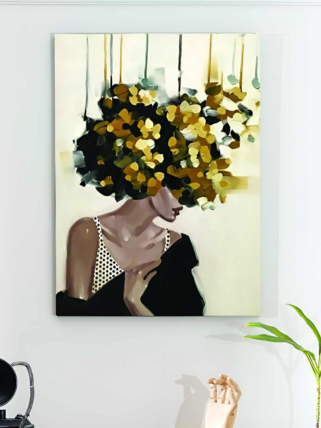 Myntra Elegant Homes Multicoloured Single Piece Cranberry Brown Flower Girl Art