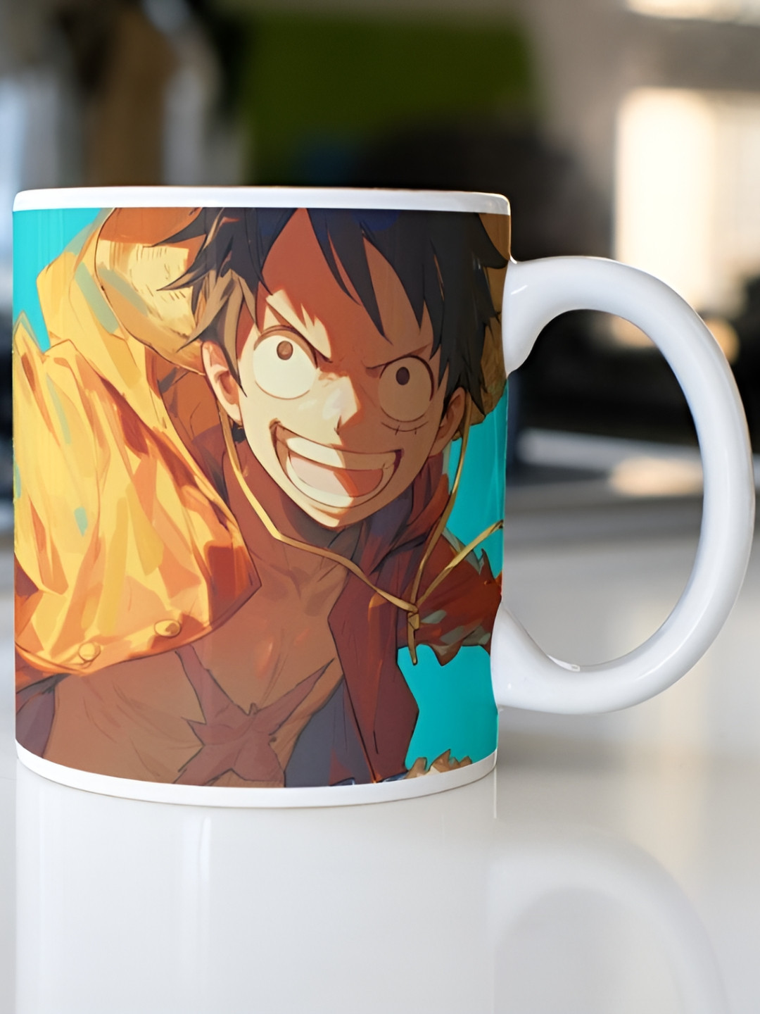 Mr UVD White Graphic Printed Ceramic Glossy Mug 340 ml