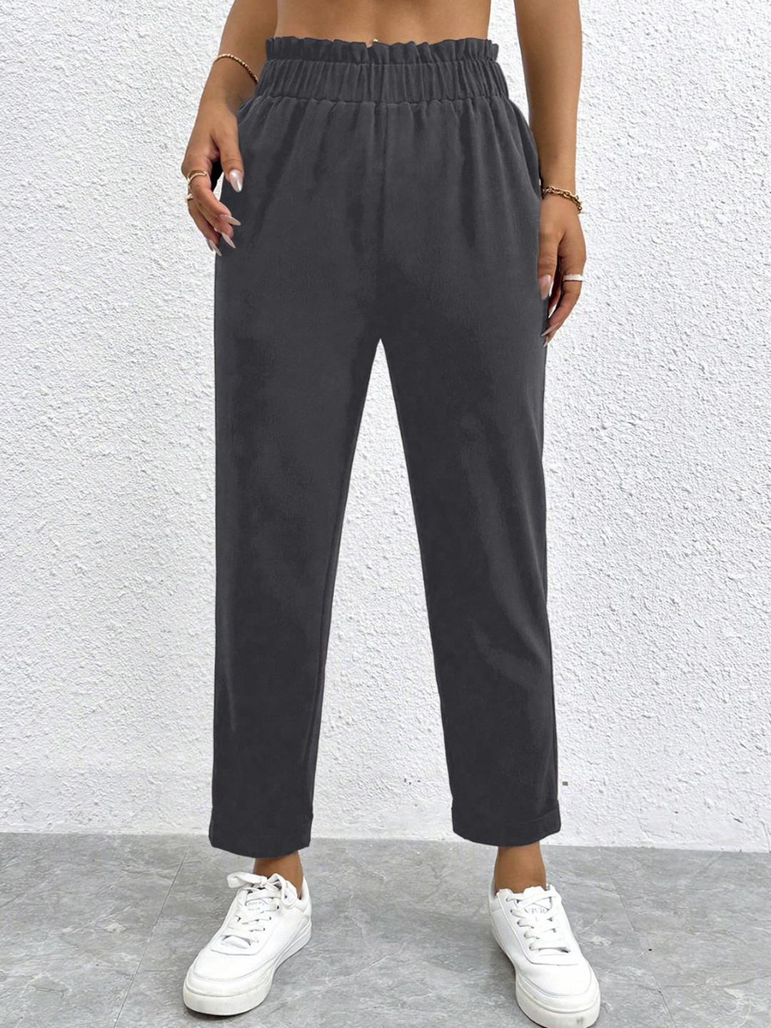 VOGAAN Women Tailored High-Rise Wide Leg Trousers