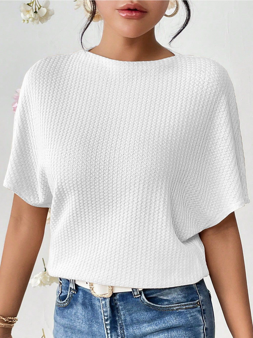 RAHI TRENDZ Women Boat Neck Batwing Sleeve Top