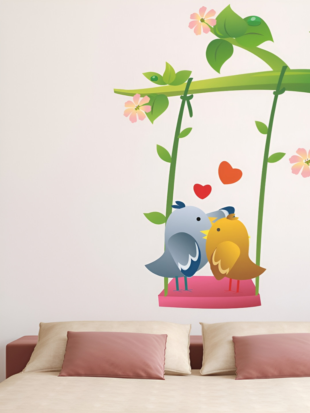 LANSTICK Tree With Love Birds Wall Sticker