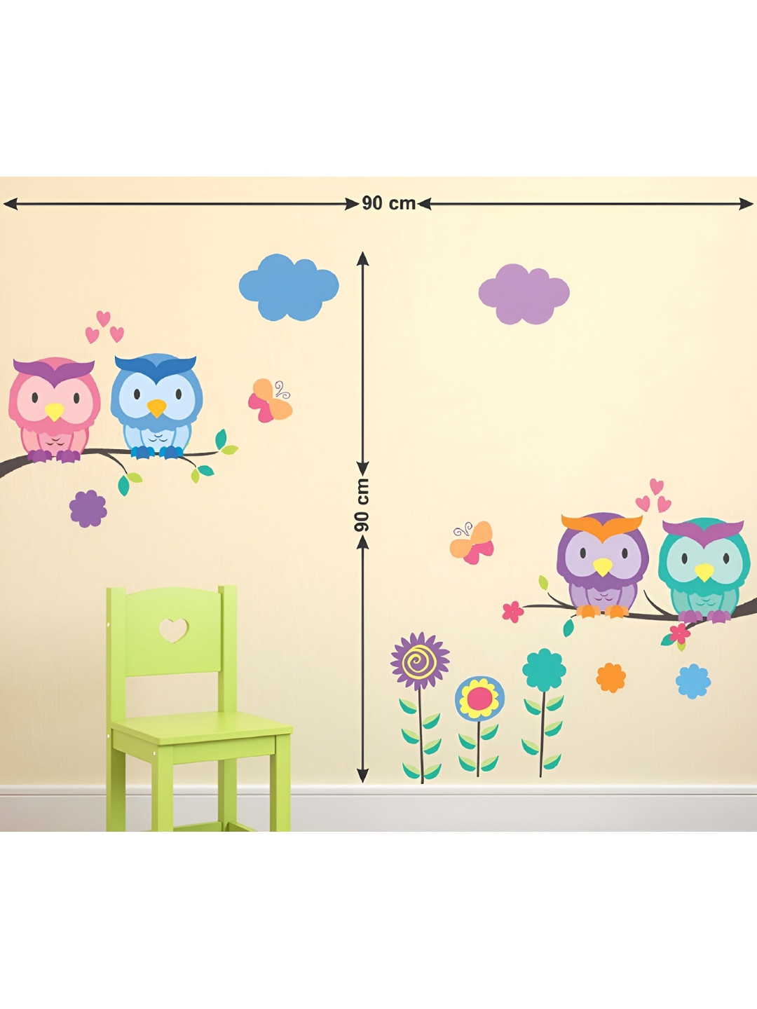 LANSTICK Tree With Owls Wall Sticker