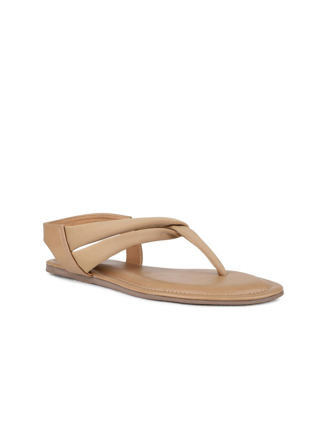 Inc 5 Women Solid Open Toe T-Strap Flat Sandals