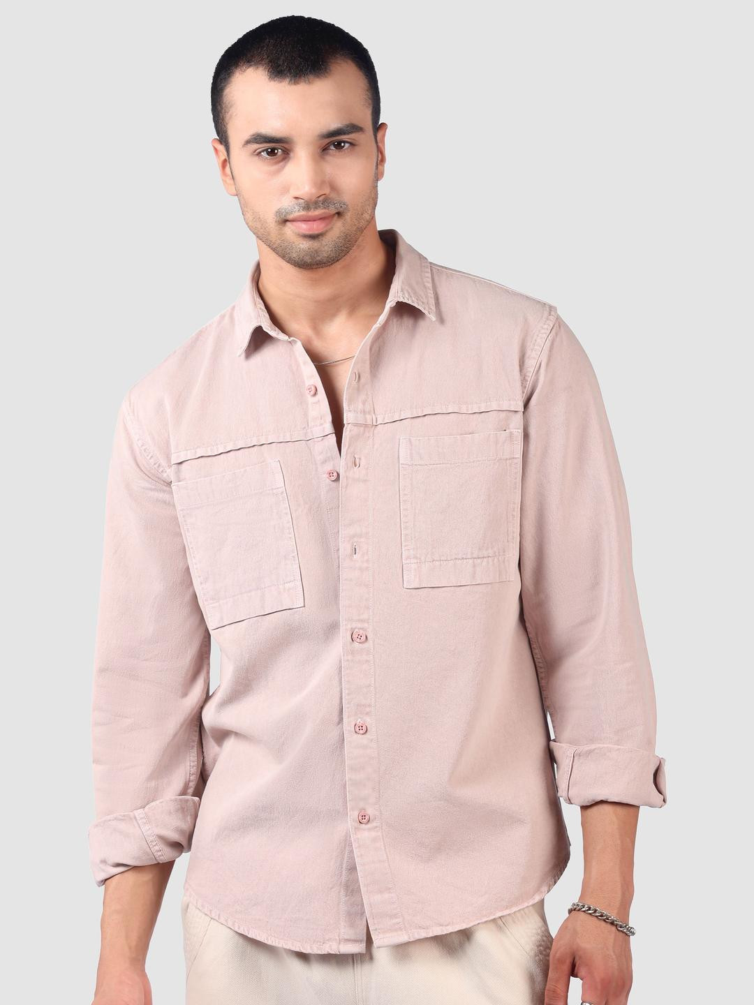 Beyoung Front Yoke Over Dyed Standard Cotton Casual Shirt