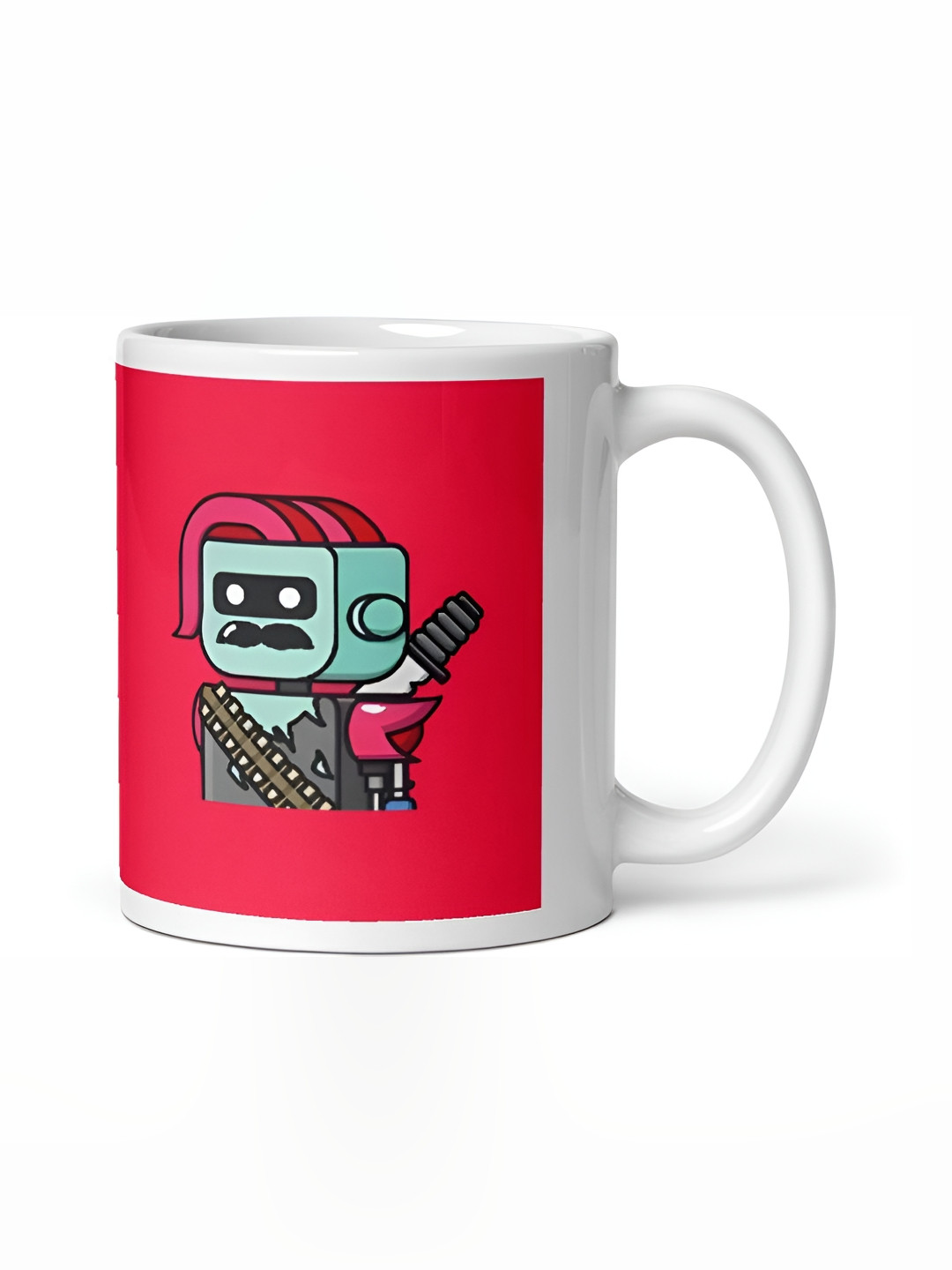 Mr UVD Red & Blue Graphic Printed Matte Ceramic Mug 350 ml