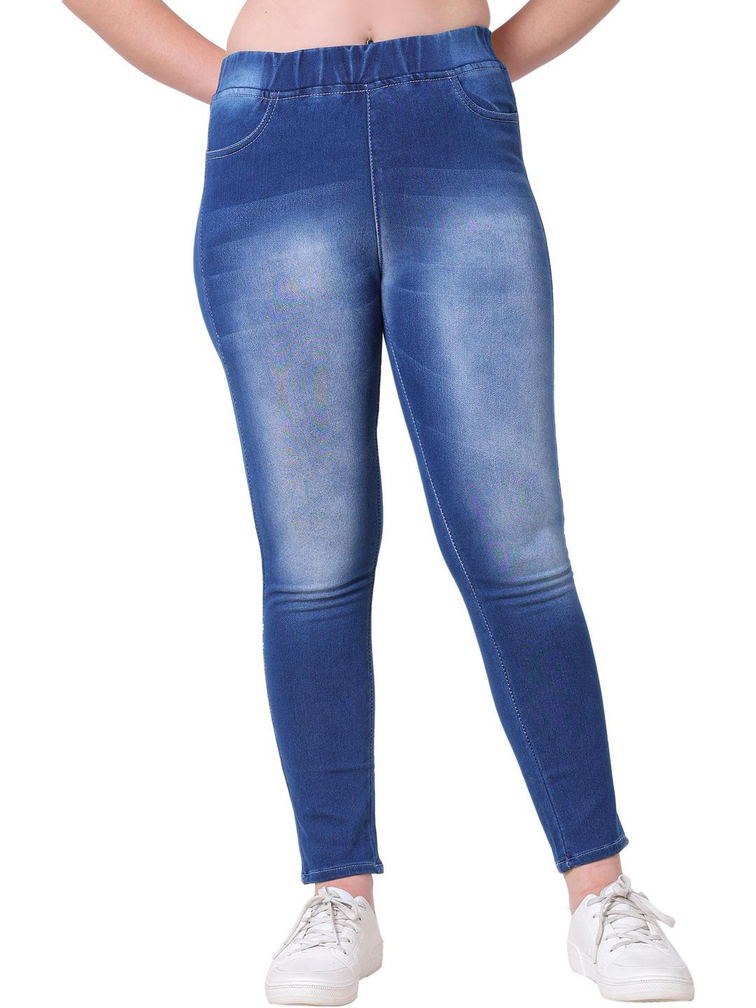 3BUTTERFLIES Women Blue Fade Effect Denim Jeggings