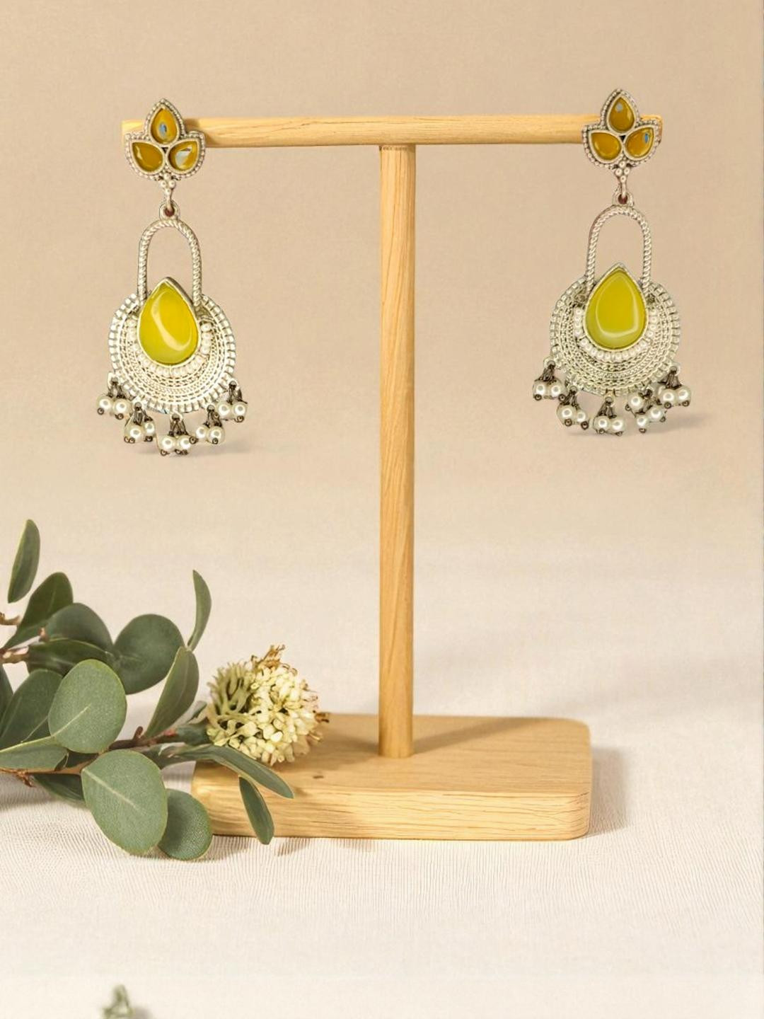 GOLDEN GLAMOUR Women Yellow Earrings