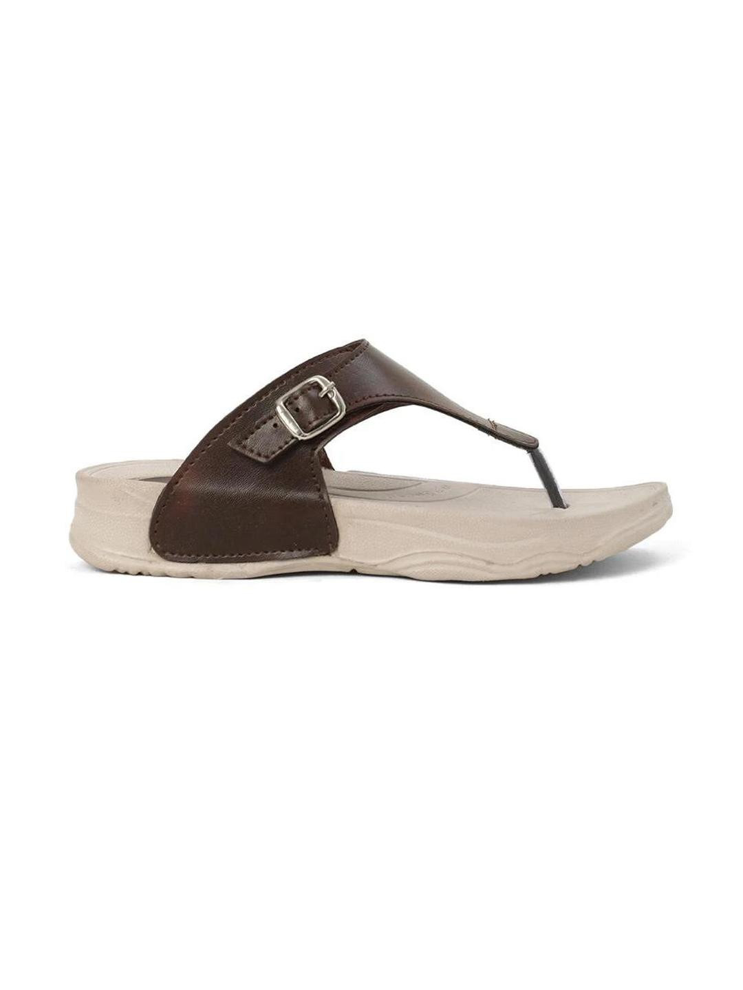 Cozy Wear Women Sandals (Brown, Beige , 5)