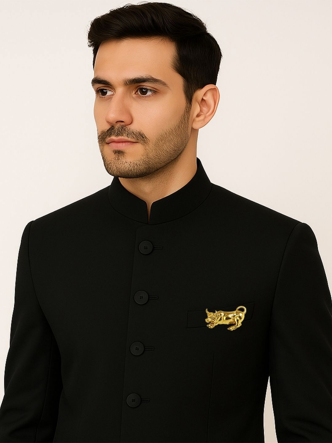 Leonardi Men Statement Bull Brooch