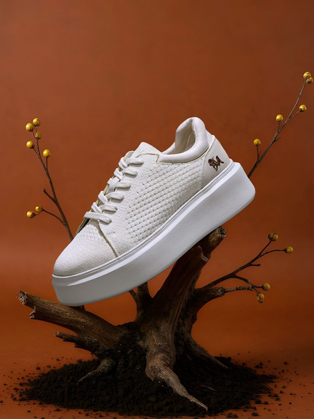 NEEMANS Women Woven Design Chunky Lace Up Sneakers