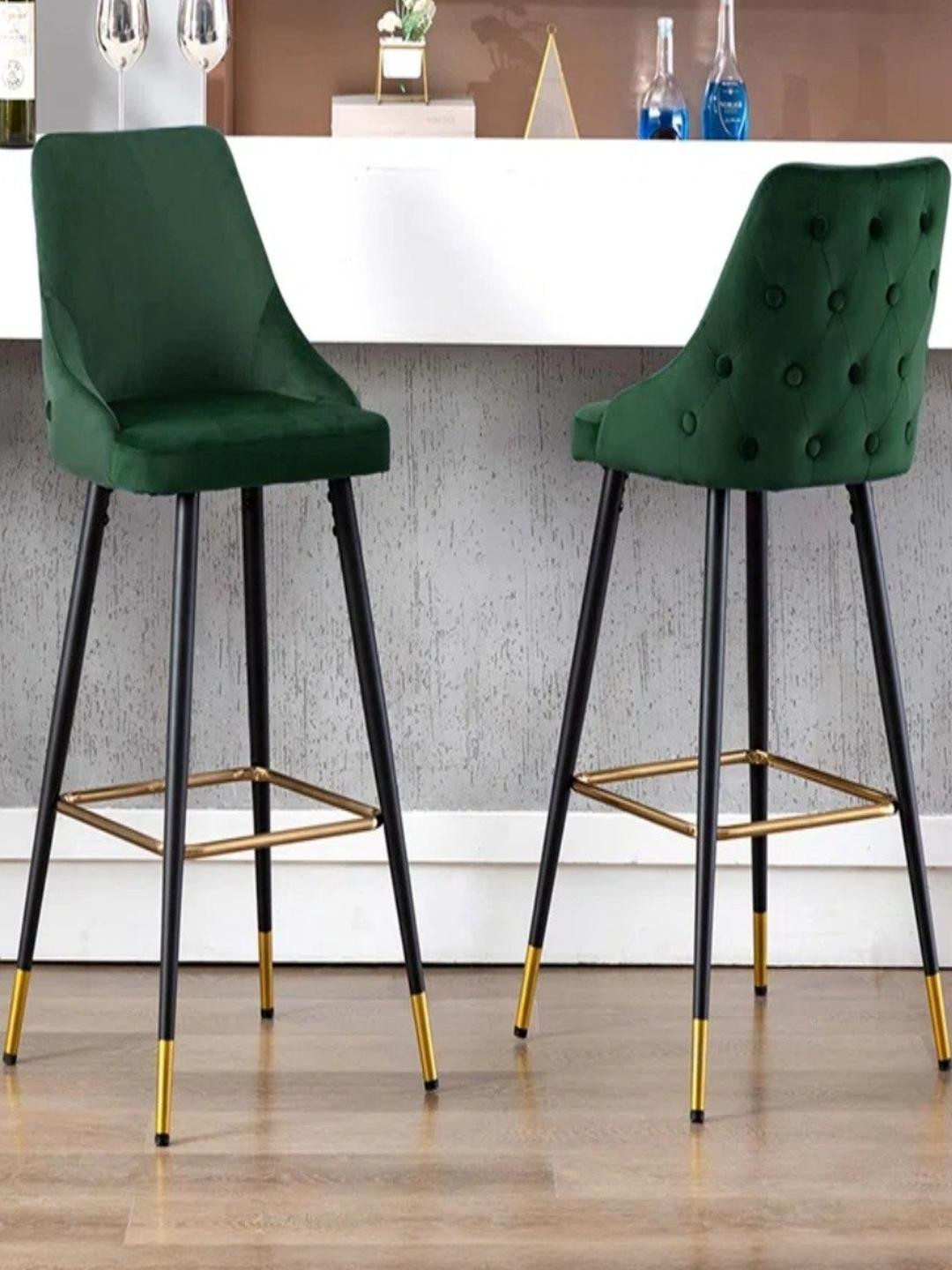 DOE BUCK Velvet Tufted Bar Chairs