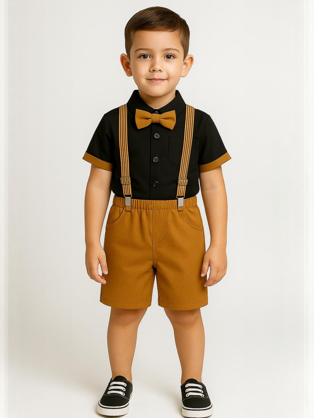FABIZZA Kids-Boys Brown Clothing Set