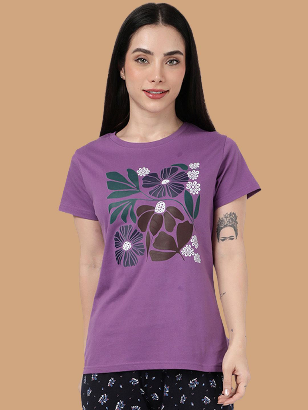 Kryptic Printed Relaxed Fit Pure Cotton Lounge T-Shirt
