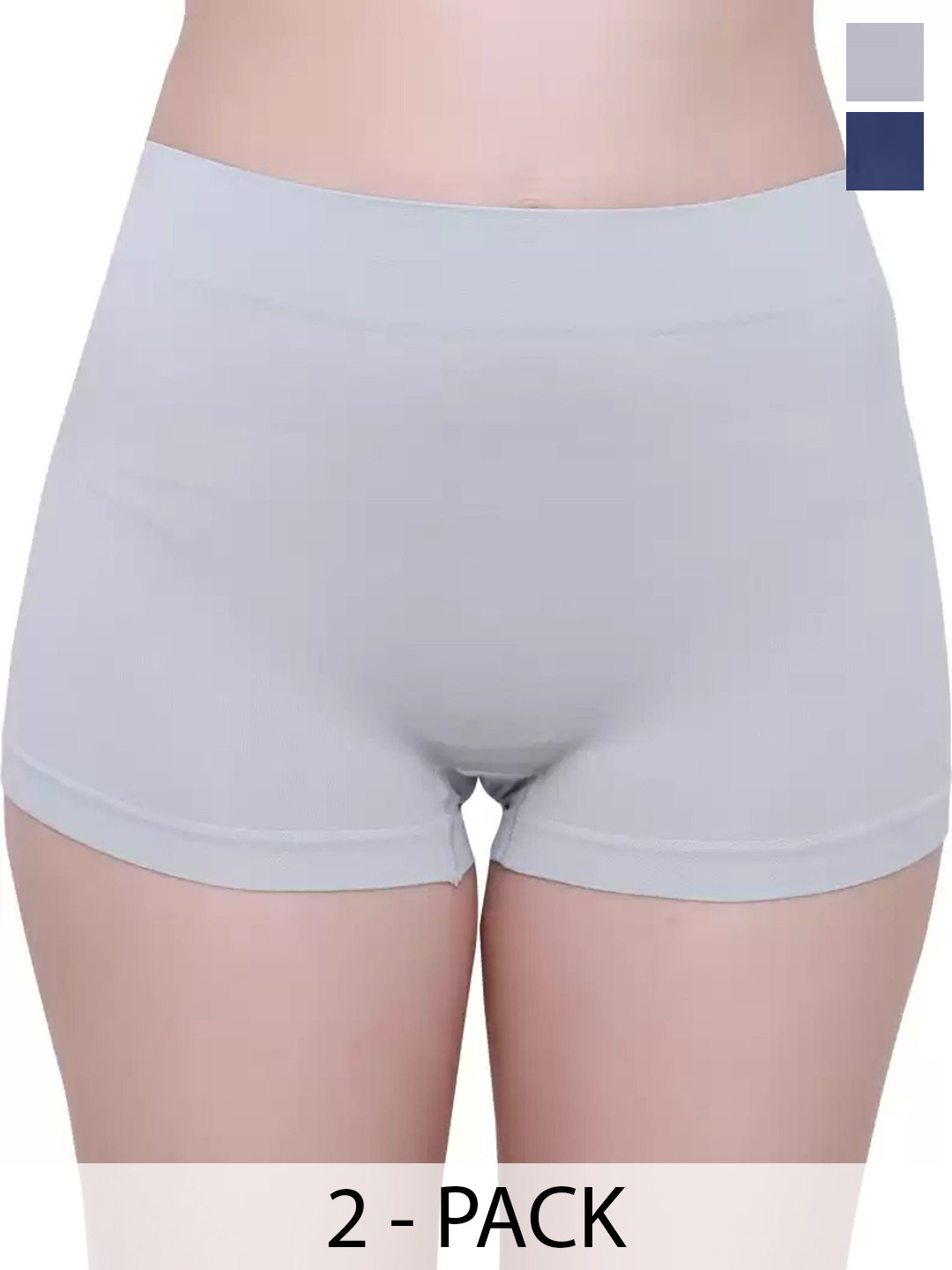 DHANDAI FASHION Pack Of 2 Mid-Rise Boys Shorts Briefs Boy Short Full P(Mo-2+CB-2)BluGre