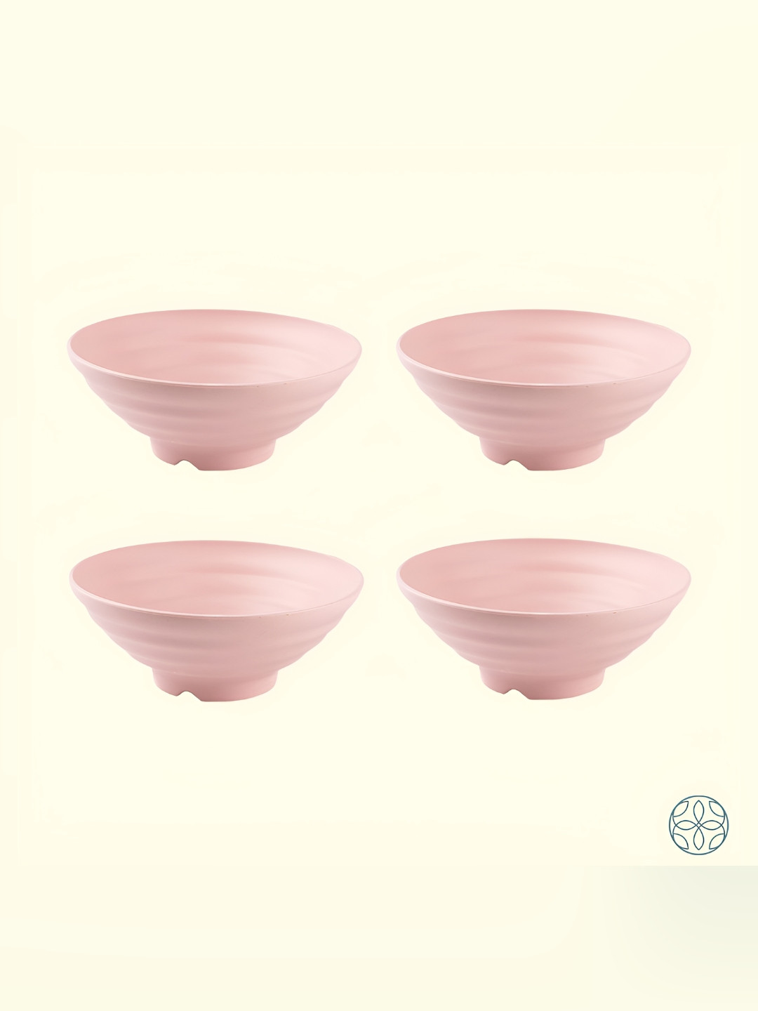 IRIDA NATURALS Pink 4 Pieces Wheat Straw Ramen Bowls 750ml