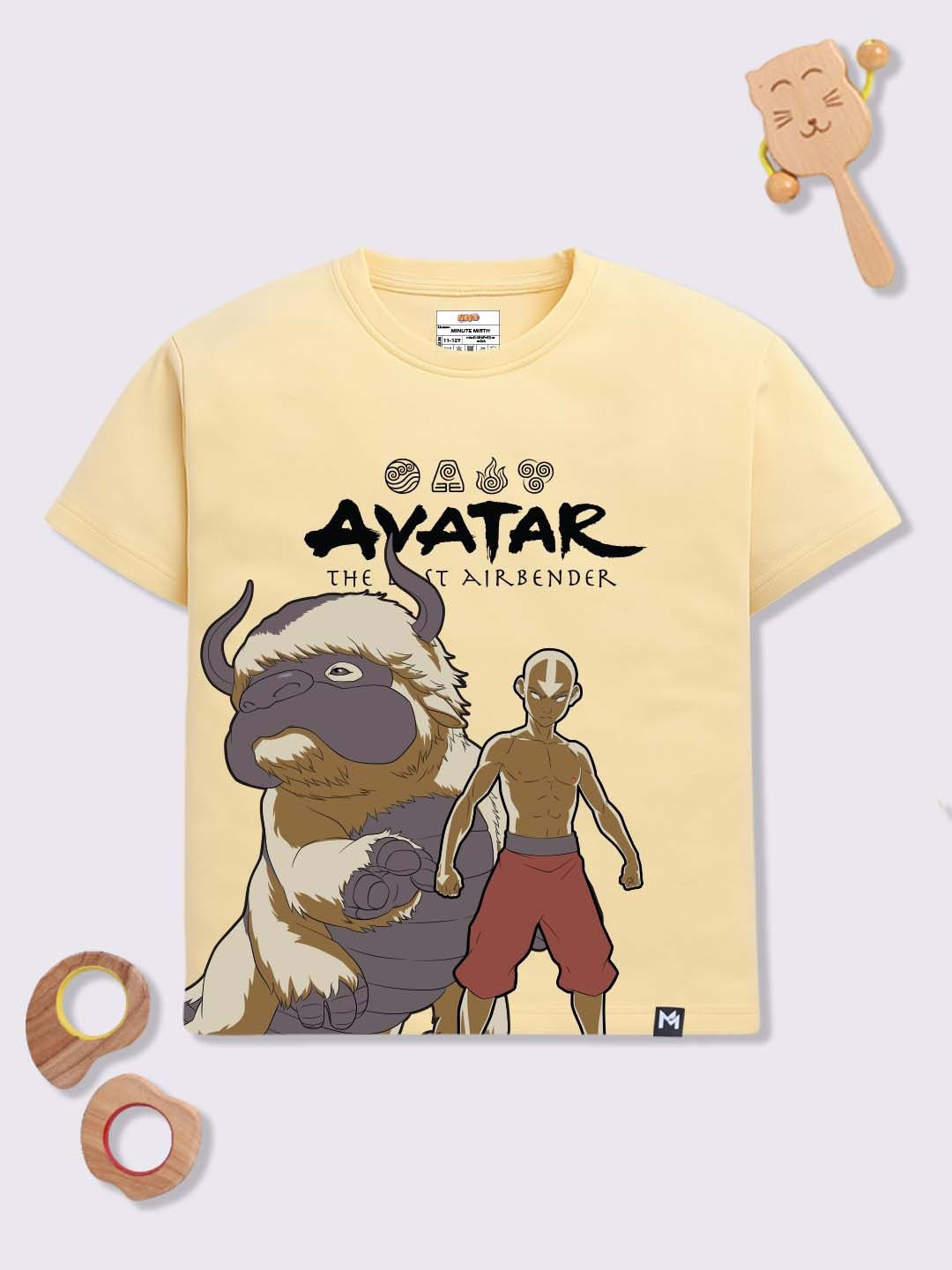 YK X Minute Mirth Boys Avatar Printed Drop-Shoulder Sleeves T-shirt