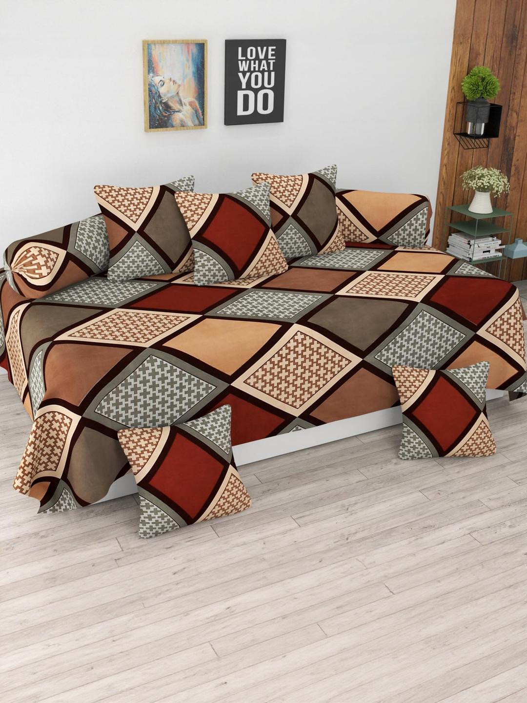 Hiyanshi Home Furnishing Cotton 8-Piece Diwan Set