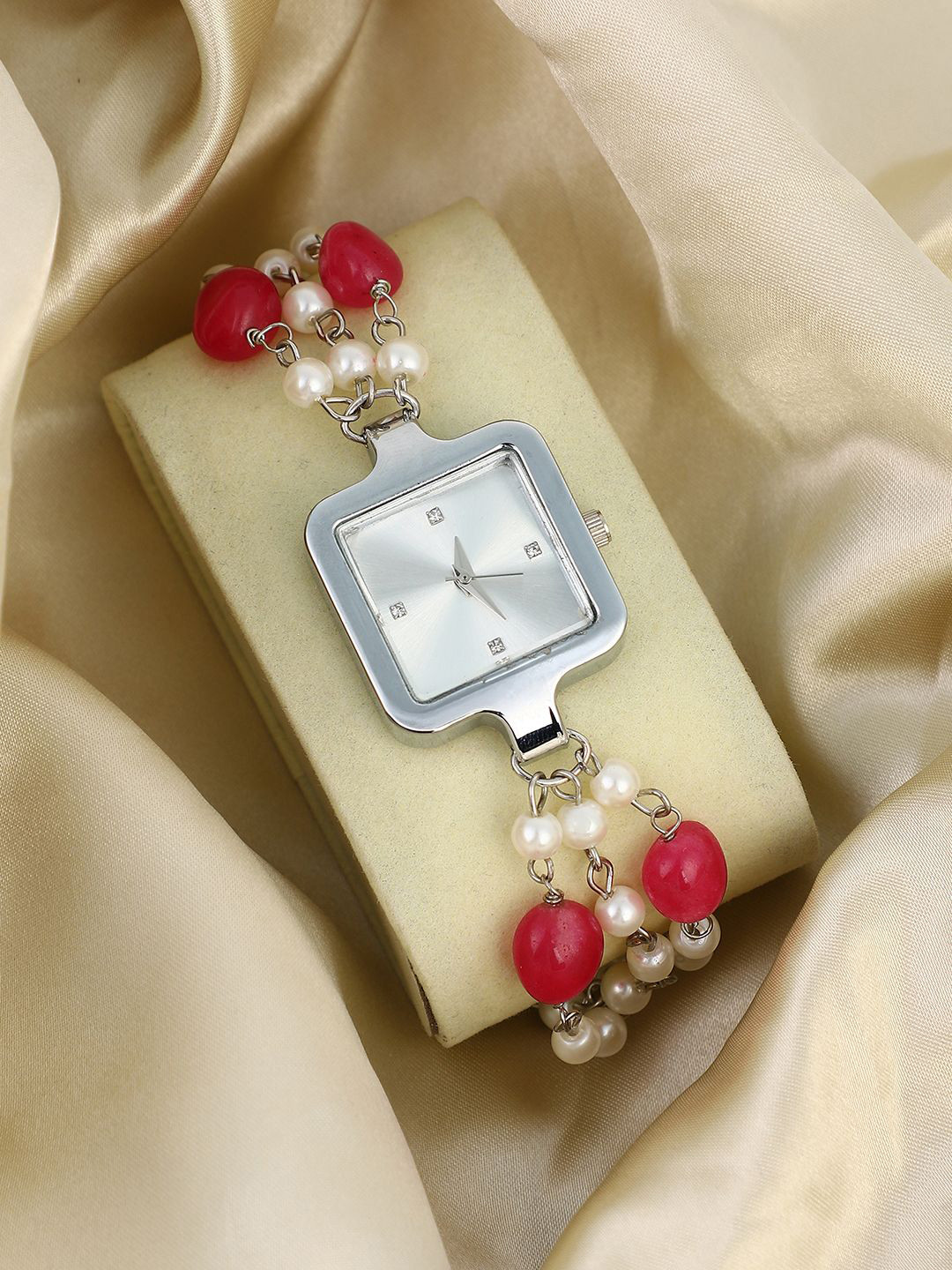 HAUTE SAUCE   Women Ruby Red The Begum Square Watch AAW25_HSWC6034