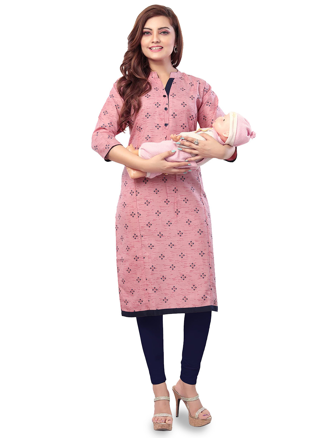 B2F Manufacturing & Designing Kurti Floral Printed Pure Cotton Straight Kurta