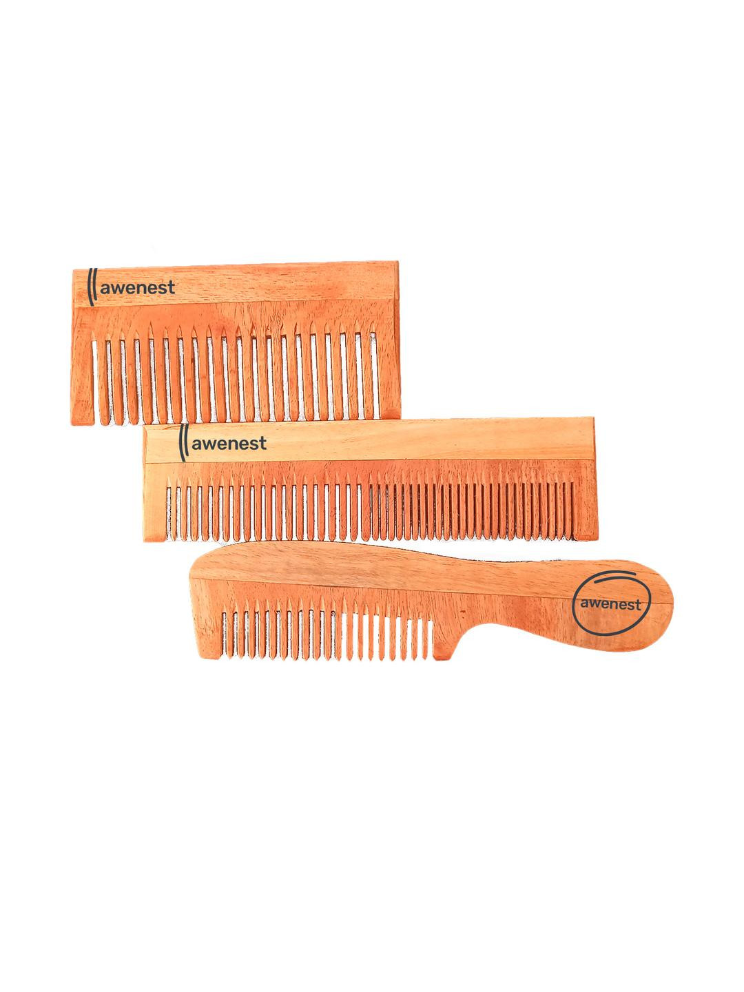 awenest Pack of 3 Kacchi Neem Comb