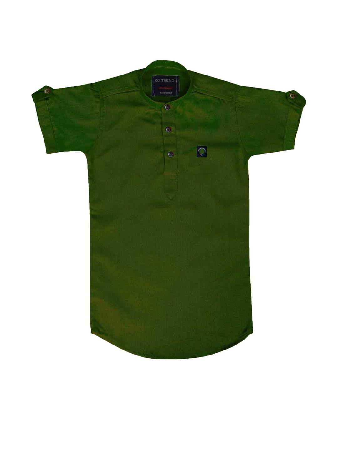 OJ TREND Kids-Boys Green Kurtas