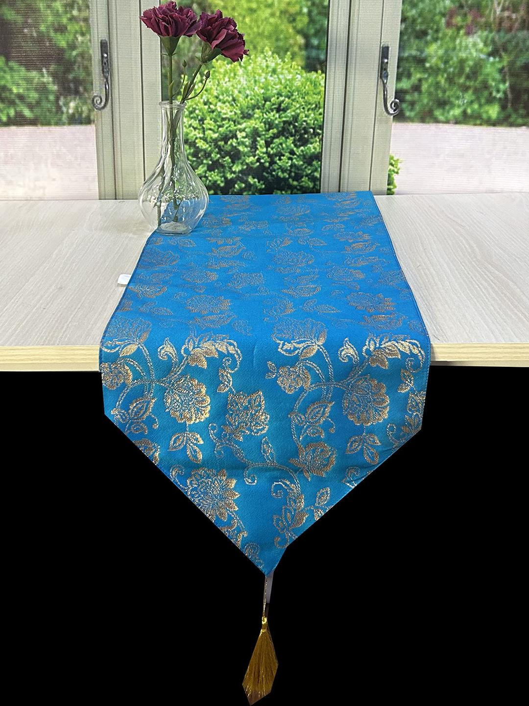 Pink Parrot Multi-Coloured Ethnic Motifs Printed Table Runner