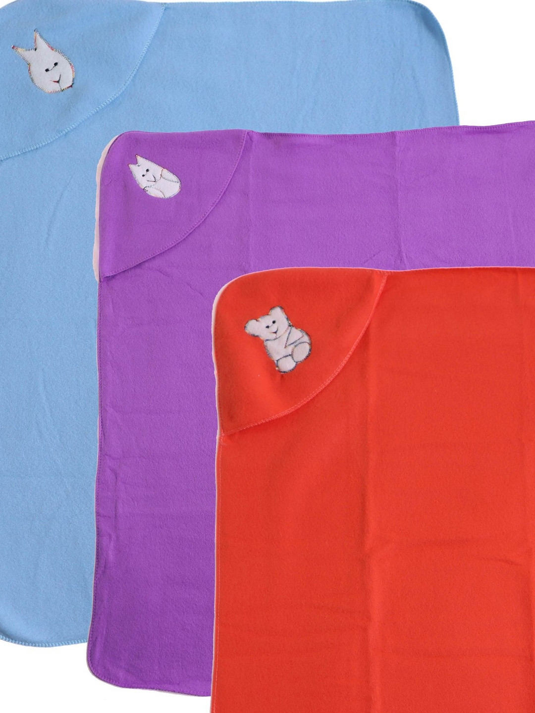 TRUDO Infant Kids Blue & Purple 3 Pieces AC Room Heavy Winter 400 GSM Blankets