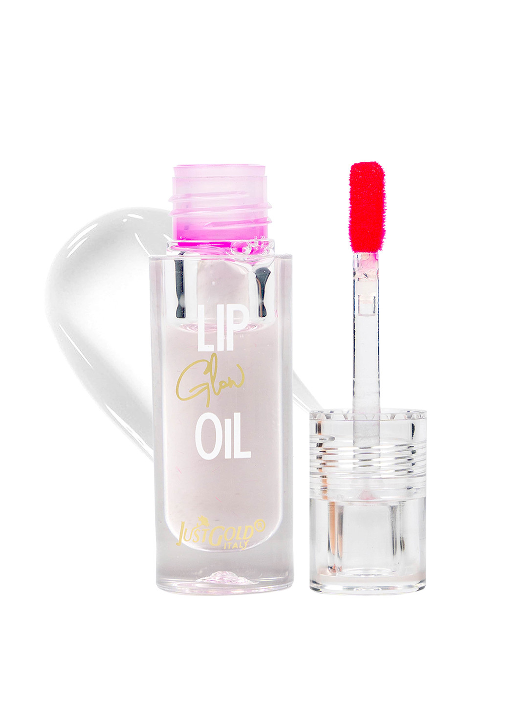 JUSTGOLD Long Lasting Lip Glow Oil With Vitamin E & Jojoba Oil - 4 ml - Crystal - 01
