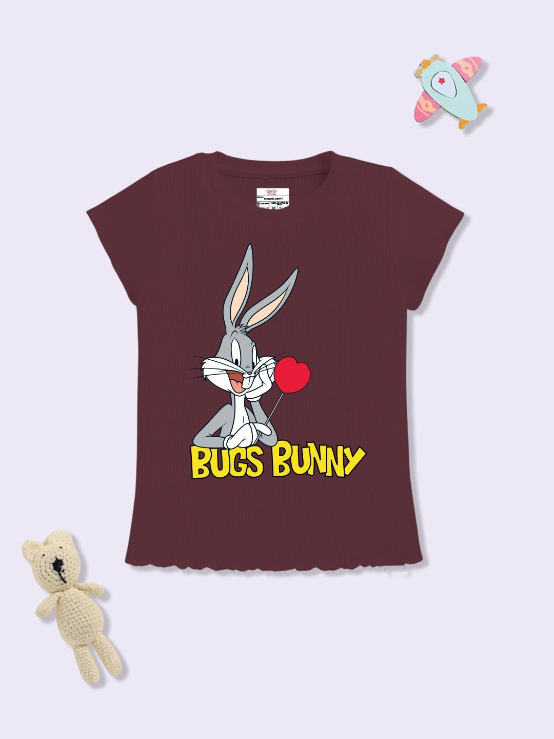 YK X Minute Mirth Girls Bugs Bunny Printed T-shirt