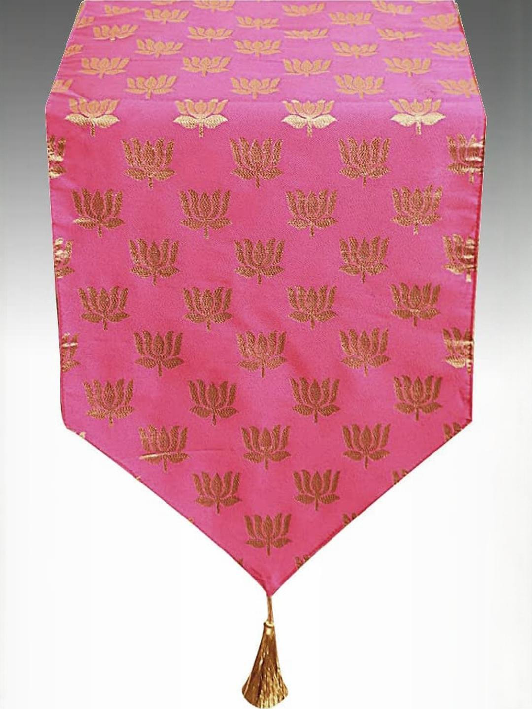 Pink Parrot Multi-Coloured Motifs Printed Table Runner