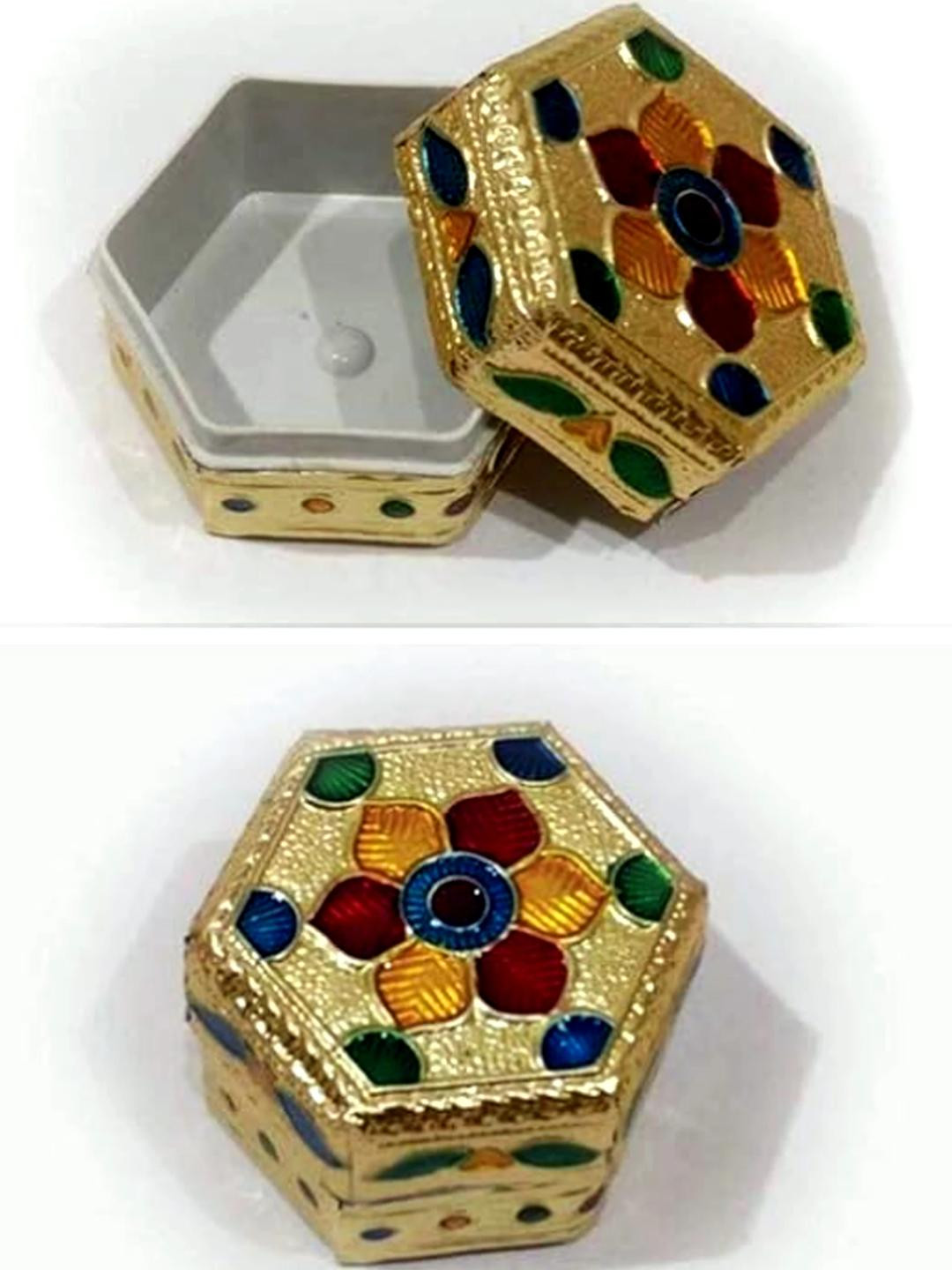 ASTRO-D Handmade Kumkum/Small Hexagon Shape KumKum/sindoor Box Set