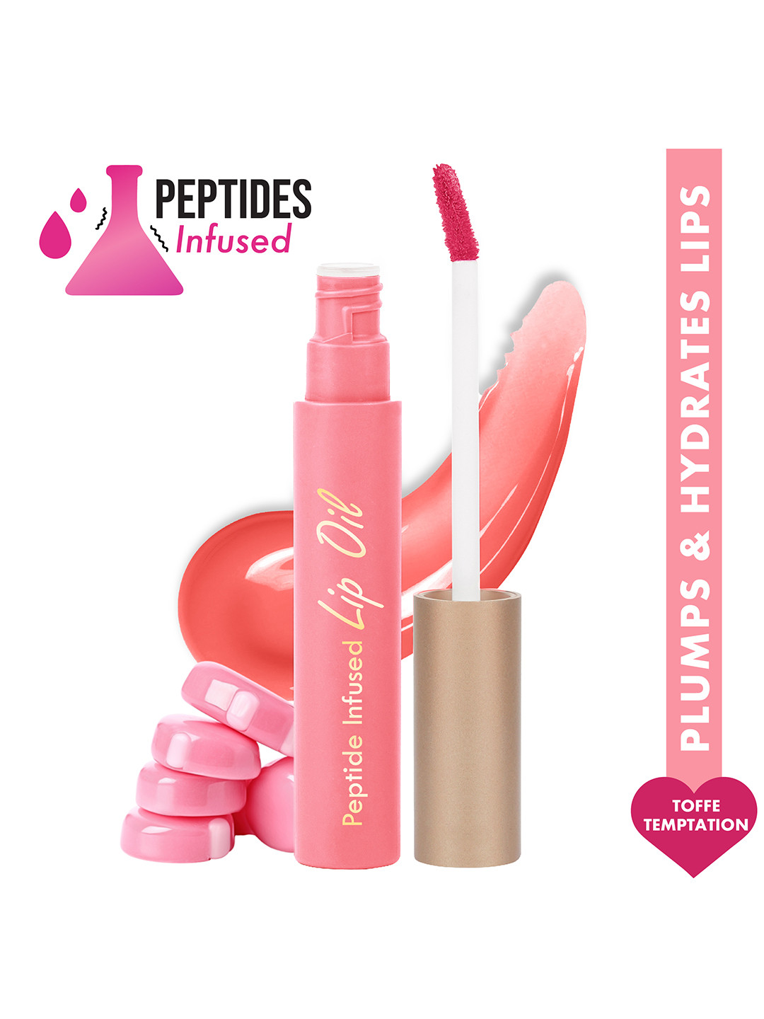 Insight Cosmetics Peptide Infused Non-Sticky Tinted Lip Oil- 4.5gm -Toffee Temptation