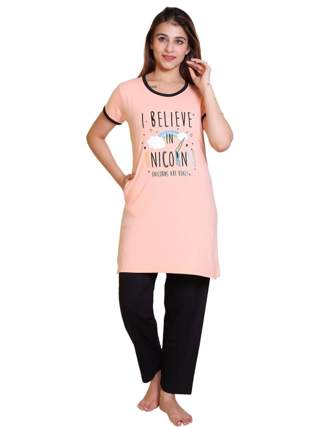 E-MAX Women Printed Night suit