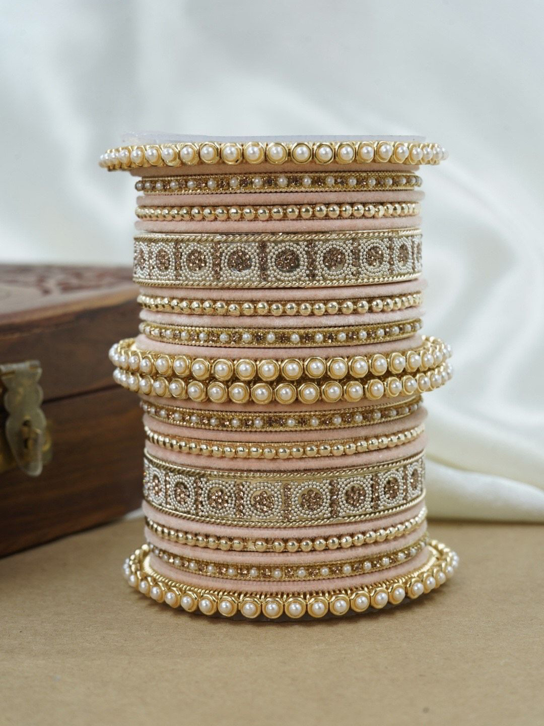 Wedding Chuda by Hitesh Bangles Set Of 26 Kundan-Studded Bangles