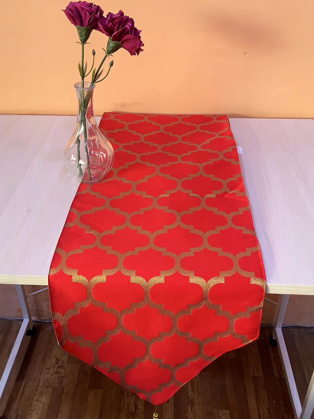 Pinkparrot 12x70 inch jacquard silk table runner