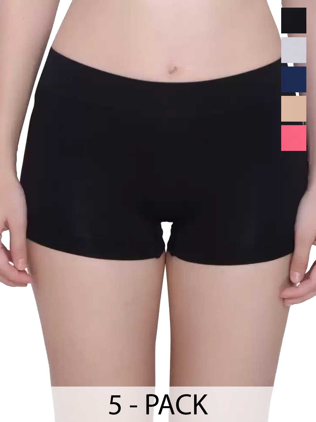 DHANDAI FASHION Pack Of 5 Boys Shorts Briefs Boy Short Full P(Mo-2+CB-5)BlkBluGjrGreSkn