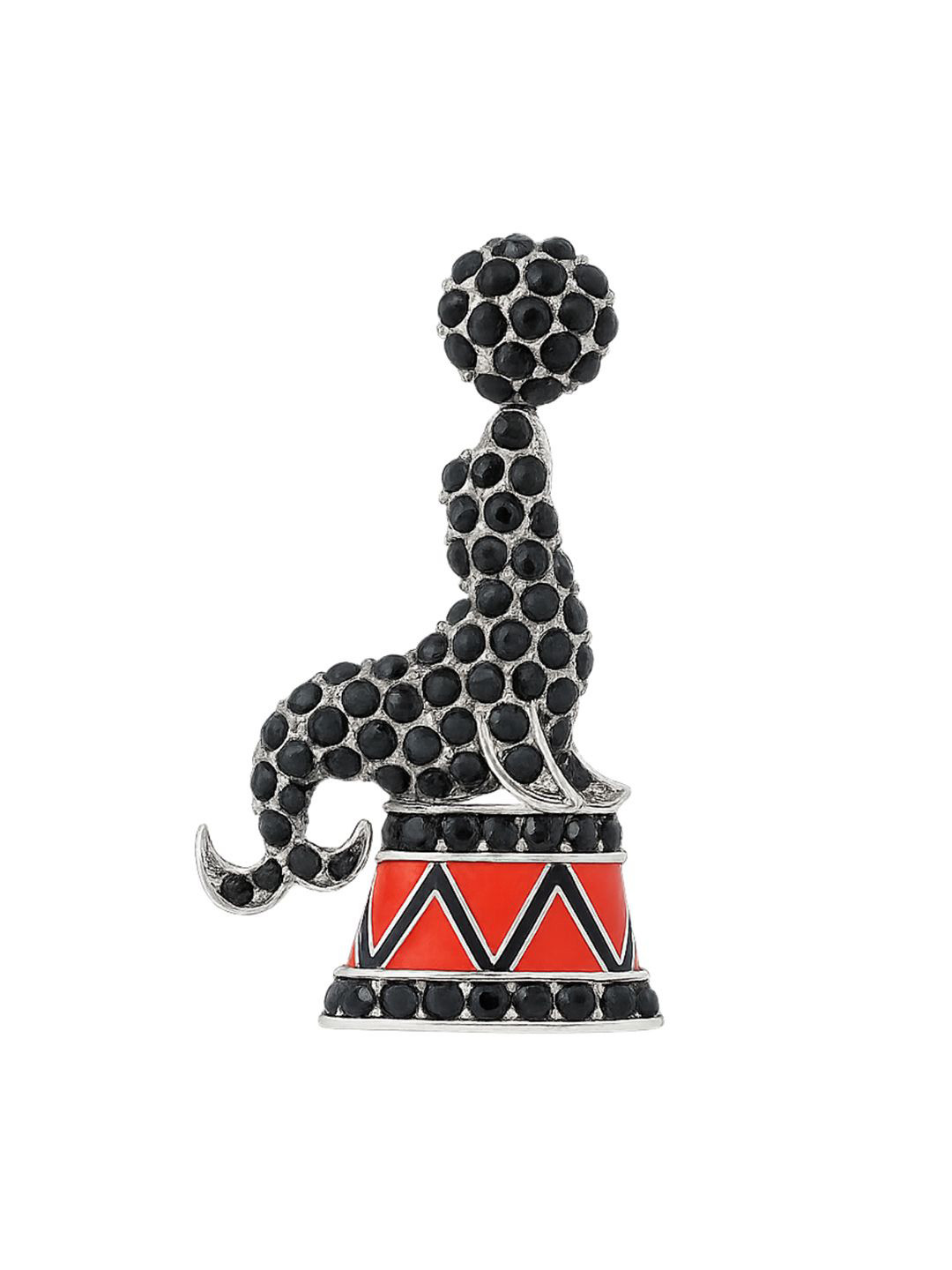 Leonardi Mens Crystal Seal Statement Brooch