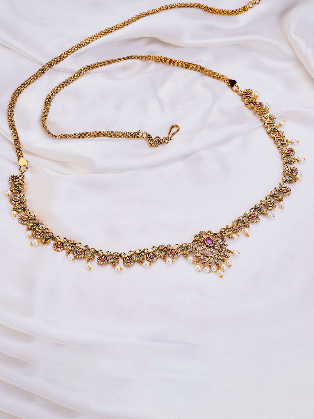 Opal Touch Cubic Zirconia Studded Waist Chain