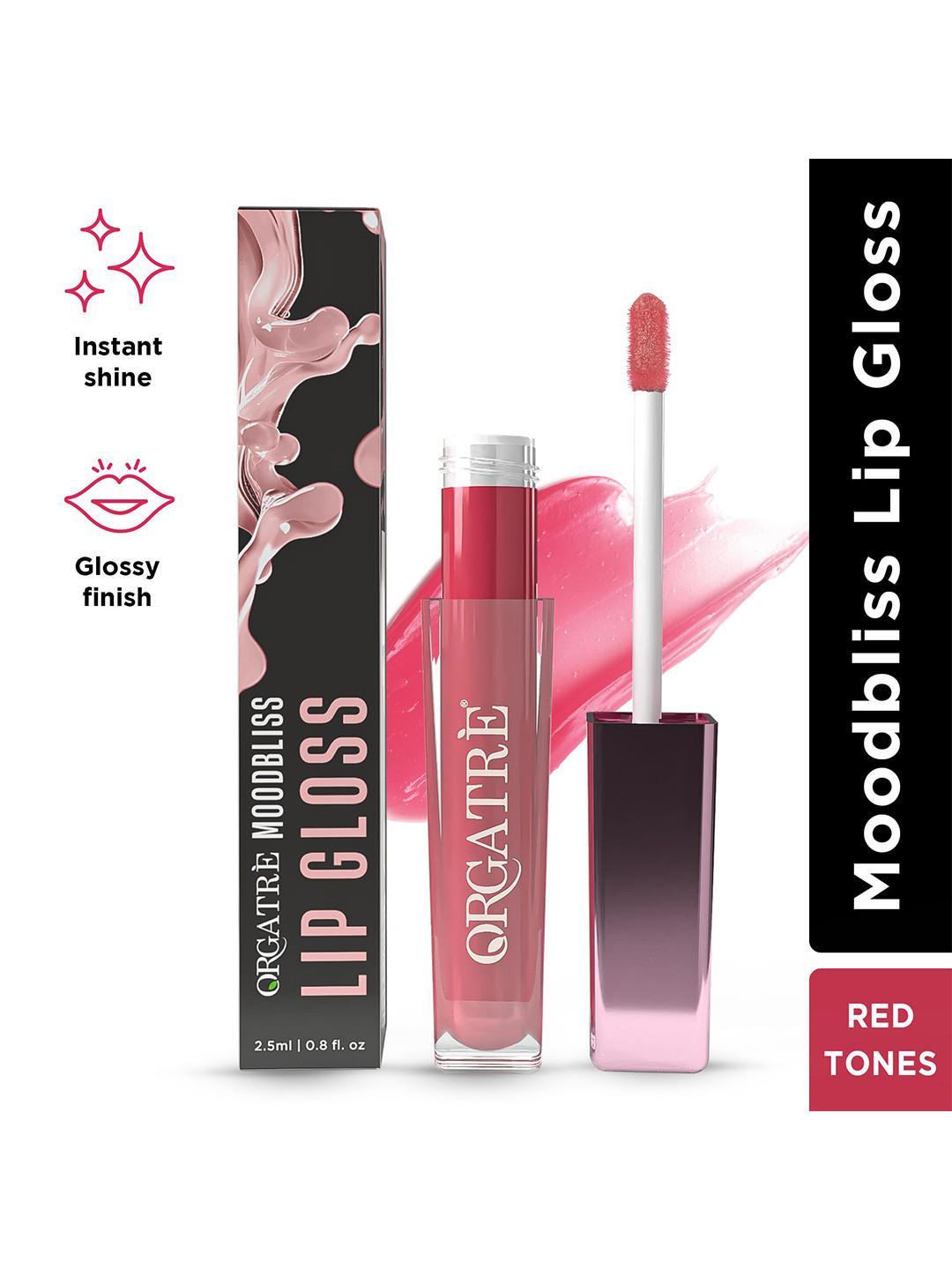 Orgatre MoodBliss Instant Shine & Glossy Finish Lip Gloss 2.5 ml - Red Tones