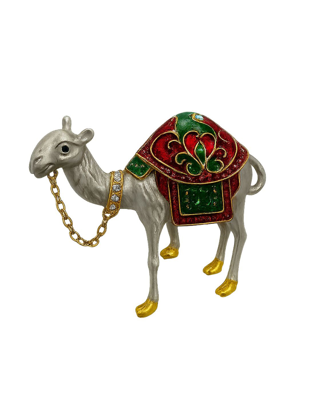 Leonardi Regal Men Statement Artificial Stones Studded Camel Brooch