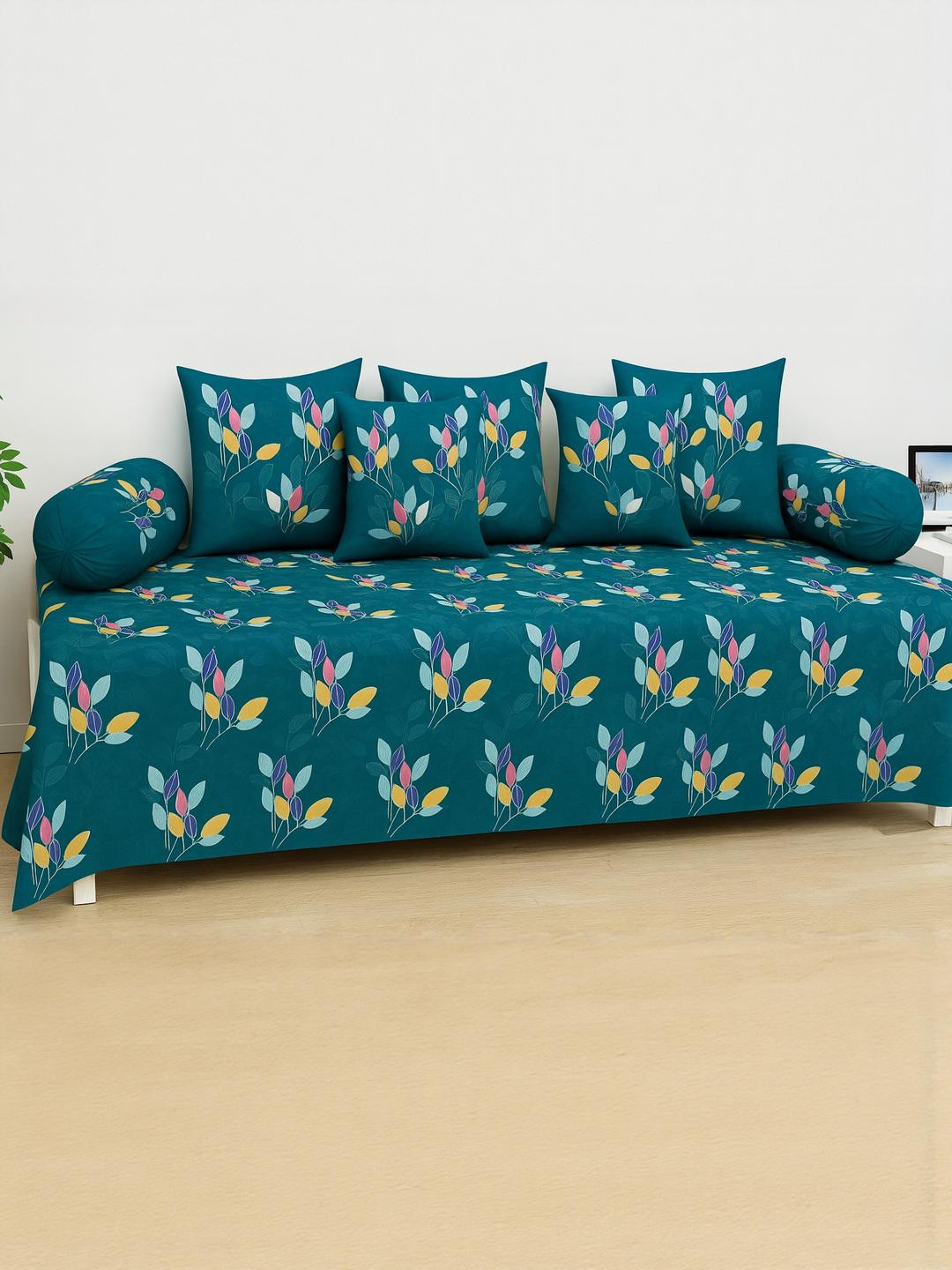 HIYANSHI HOME FURNISHING Cotton 8-Piece Single Bedsheet Diwan Set