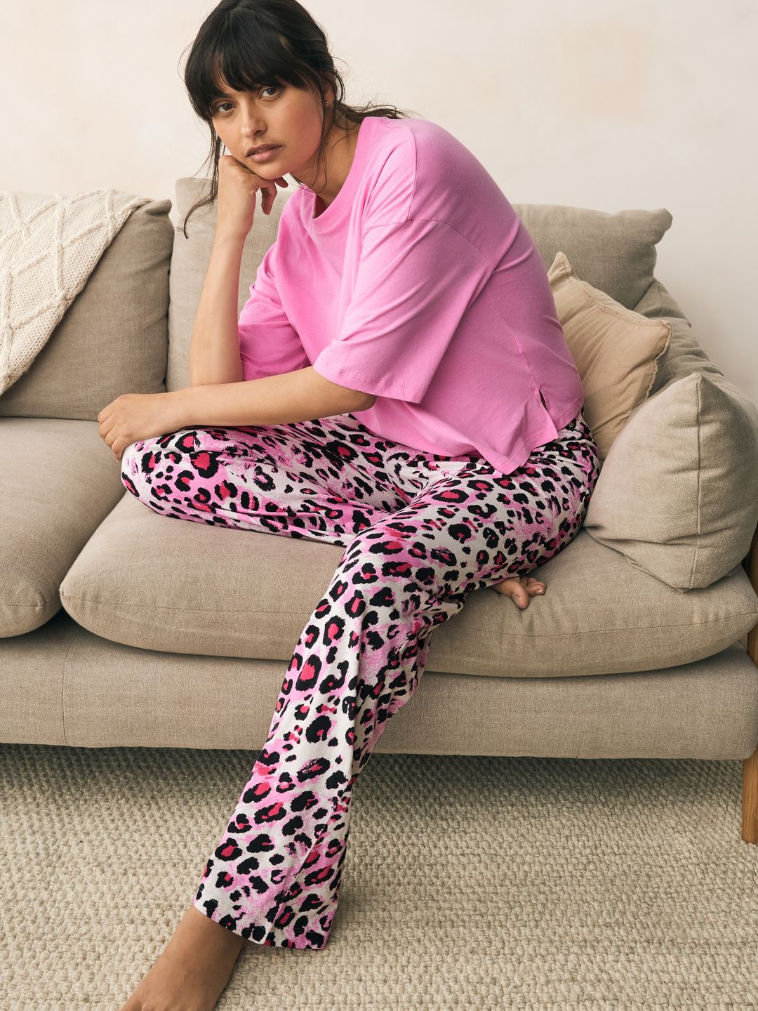 NEXT Women Animal Print Pure Cotton Pyjama Set