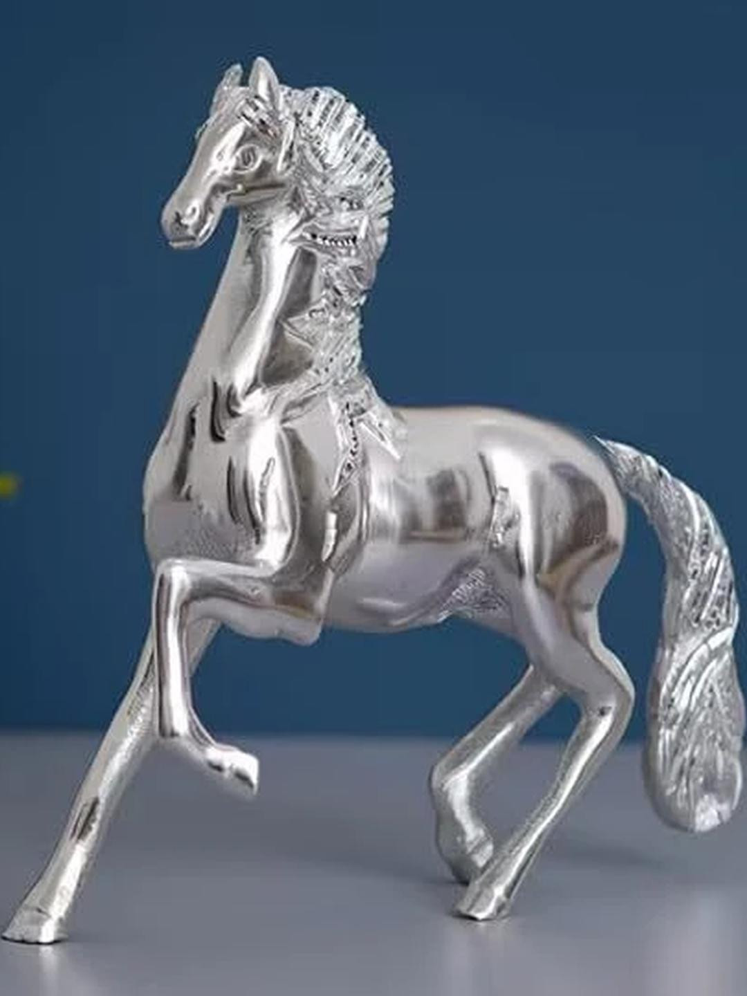 ASTRO-D Silver Horse Idol/Statue for Puja Business