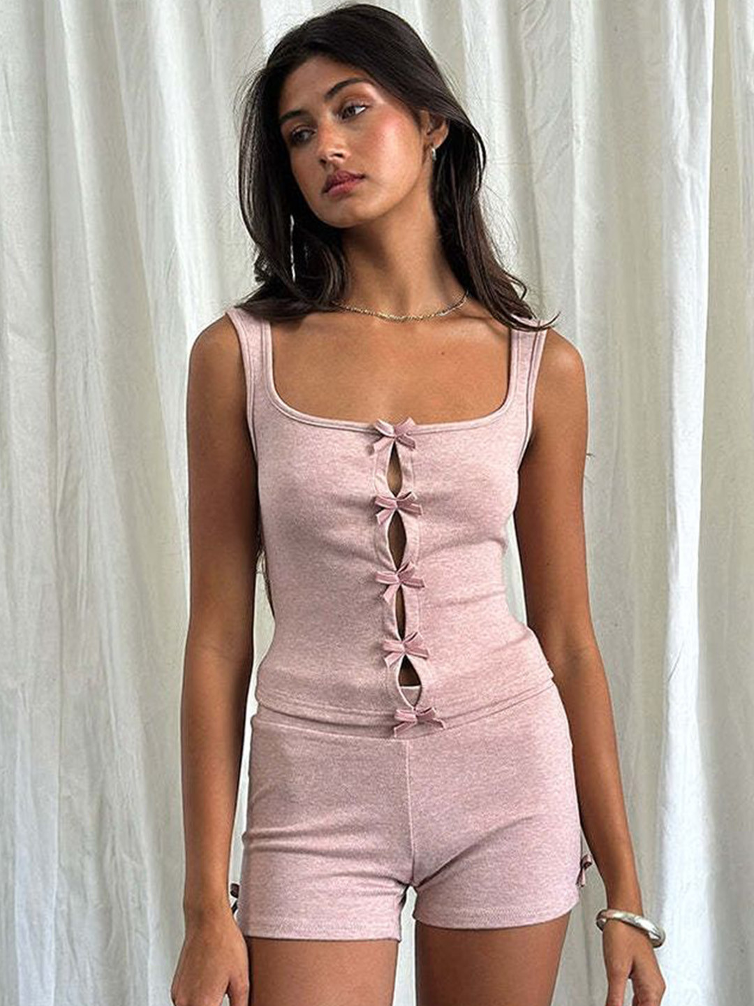 LULU & SKY Square Neck Top & Shorts